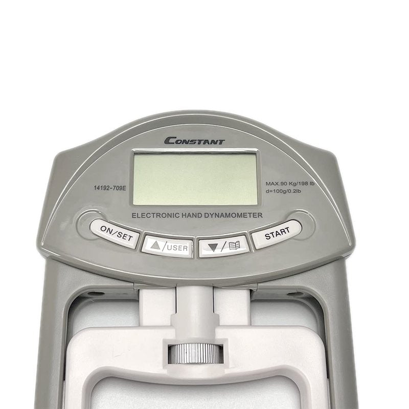 Constant 200 Lbs 90 Kgs Digital Hand Dynamometer Grip Strength Measurement Meter Auto Capturing Hand Grip Power (Grey)