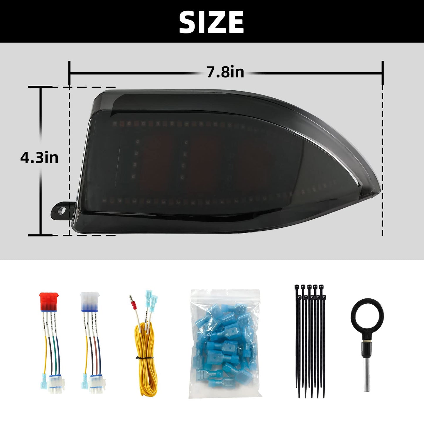 NOKINS Golf Cart LED Tail Lights for Club Car Tempo/Precedent, Deluxe Brake Light,12 Volt Universal Replacement Accessories Gas & Electric Models
