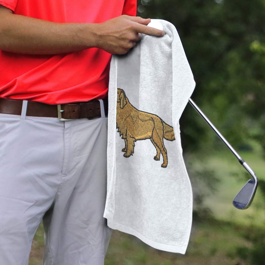 Style In Print Golf Towel Golden Retriever Dog B Cotton Bag Accessories White