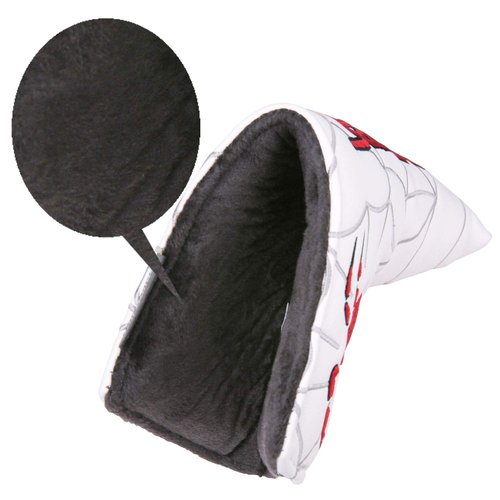 Golf Builder Spider Embroidery Golf Club Blade Putter Head Cover Spider Putter Cover (White)