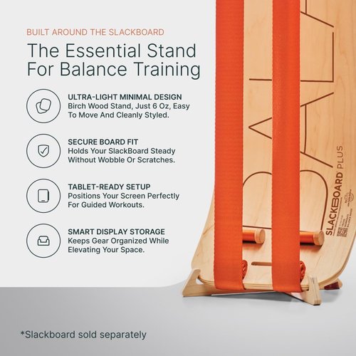 GIBBON SlackBoard Accessories - 60” Standing Pole & 52 Exercise Cards for Balance Training