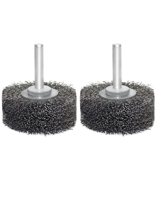 OSFTBVT Wire Wheel Brush 2x7/8in for Drill 2Pack, Heavy Duty Carbon Steel Wire Brushes for Rust,Paint,Oxides,Corrosion Removal 1/4in Shank Drill Rotary Attachment