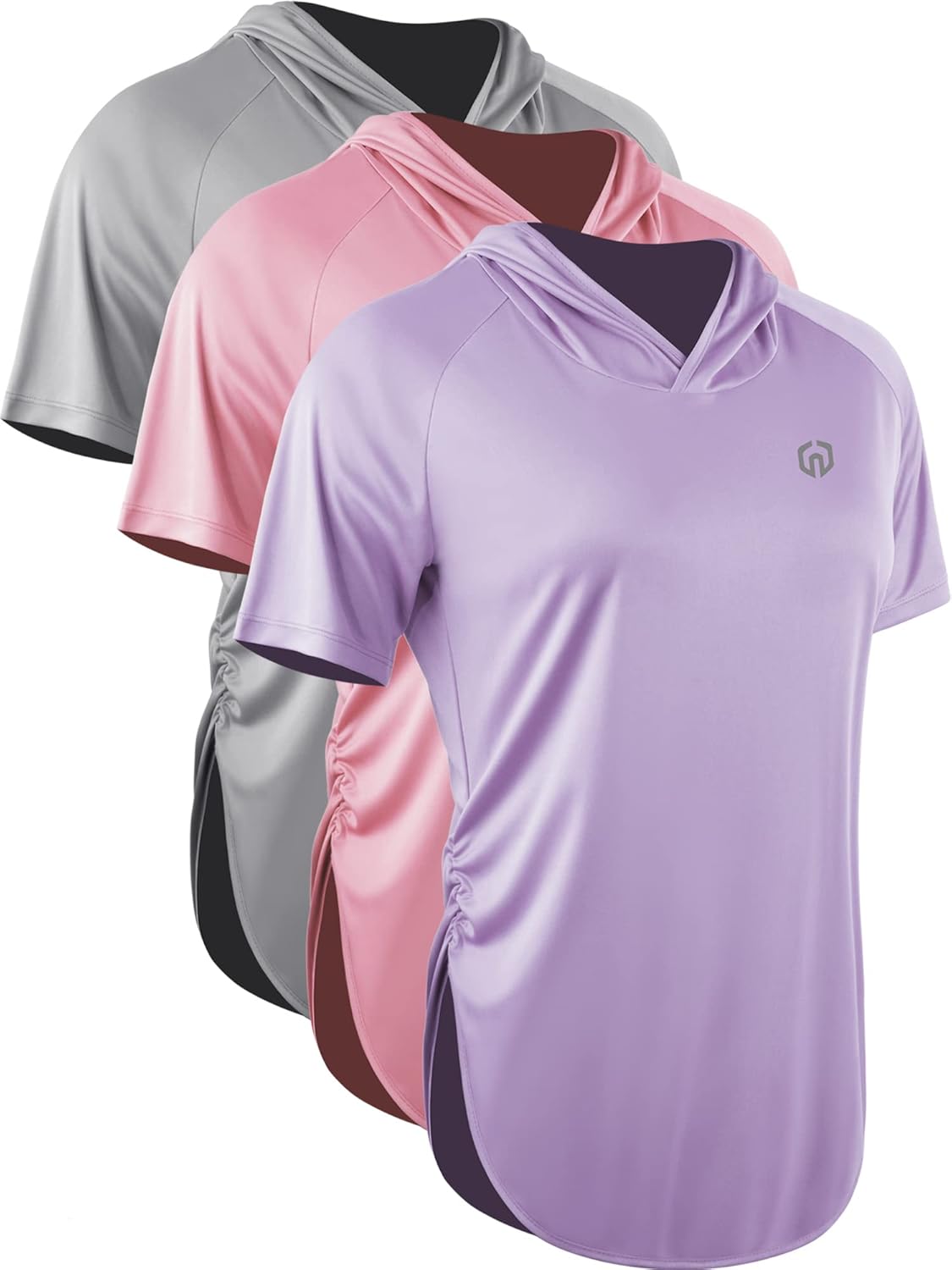 NELEUS Women's Hooded Athletic Running Shirts - 3 Pack for Ultimate Comfort & Performance