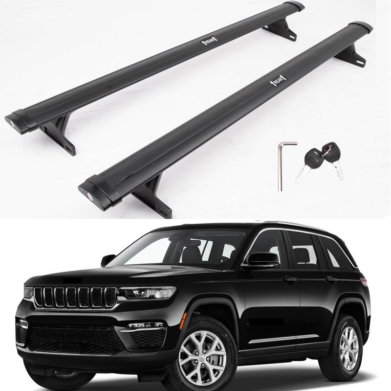 SAREMAS Upgraded Cargo Racks for 2021-2026 Jeep Grand Cherokee L & 2022-2026 Jeep Grand Cherokee Roof Rack Cross Bars Rail Luggage Carrier Lockable Accessories