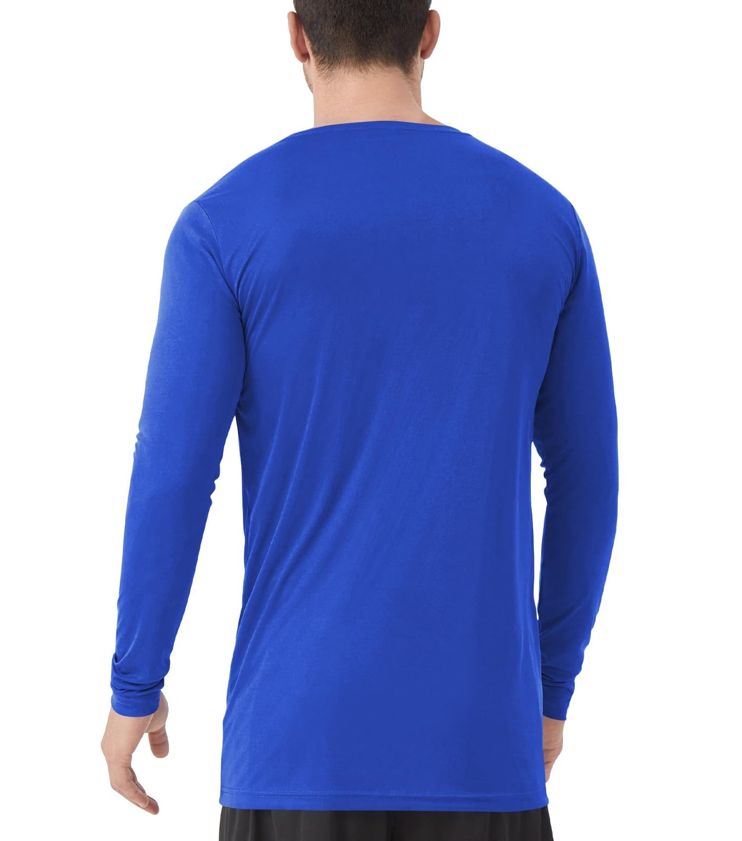 Idtswch Mens Tall Rash Guard UPF 50+ Long Sleeve Sun Shirts Quick Dry UV Protection Tee for Fishing Swimming Hiking Blue