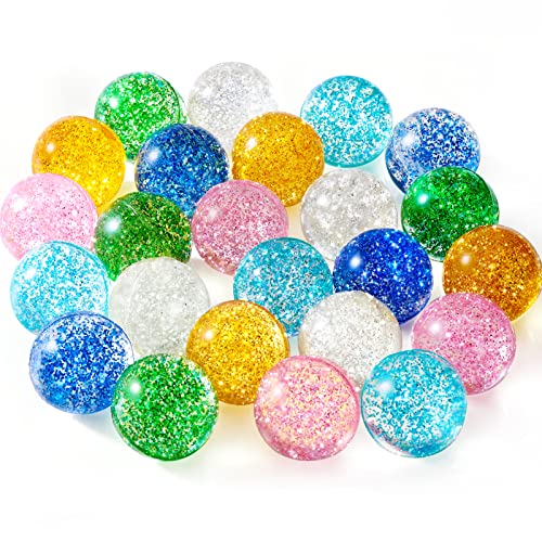 Glitter Bouncy Balls - 24 Pack 32mm Hi Bounce Balls for Kids