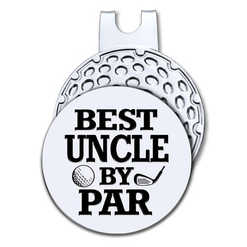 Hafhue Best Uncle by Par Golf Ball Marker with Magnetic Hat Clip, Funny Golf Accessories and Golf Gifts for Men Uncle, Birthday for Golf Fan Golfer Golf Lovers(GM043)