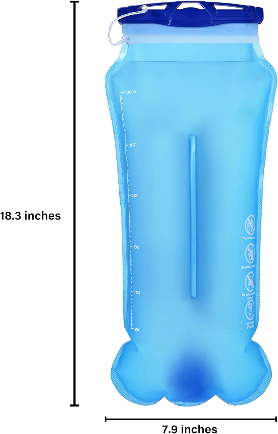 N NEVO RHINO Hydration Bladder 2L-3L with Bladder Insulator, Water Bladder for Hiking Backpack, Leakproof Water Pouch, BPA-Free Water Reservoir Hydration Pack for Hiking Running Camping Cycling Skiing