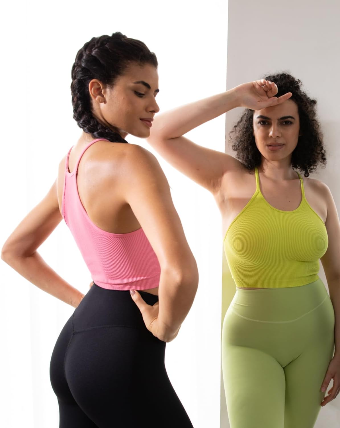 Sunzel Ribbed Crop Tank Top - Seamless Racerback, Slim Fit Stretchy Gym Camisole for Women