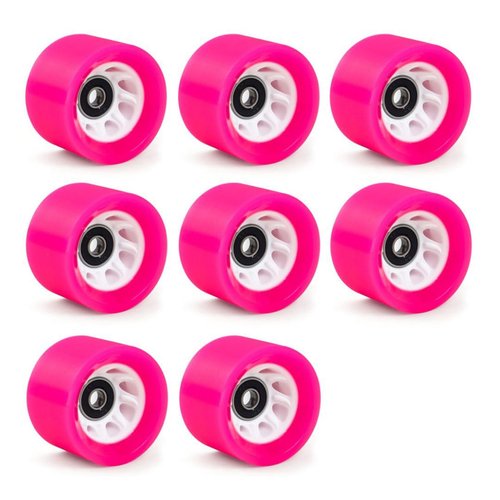 SzBlaZe 8 Pack 58mmx39mm Roller Skate Wheels 90A 92A Quad Skate Wheels with Bearings for Outdoor Double Row Skating or Skateboard Accessories(92A Light Purple)