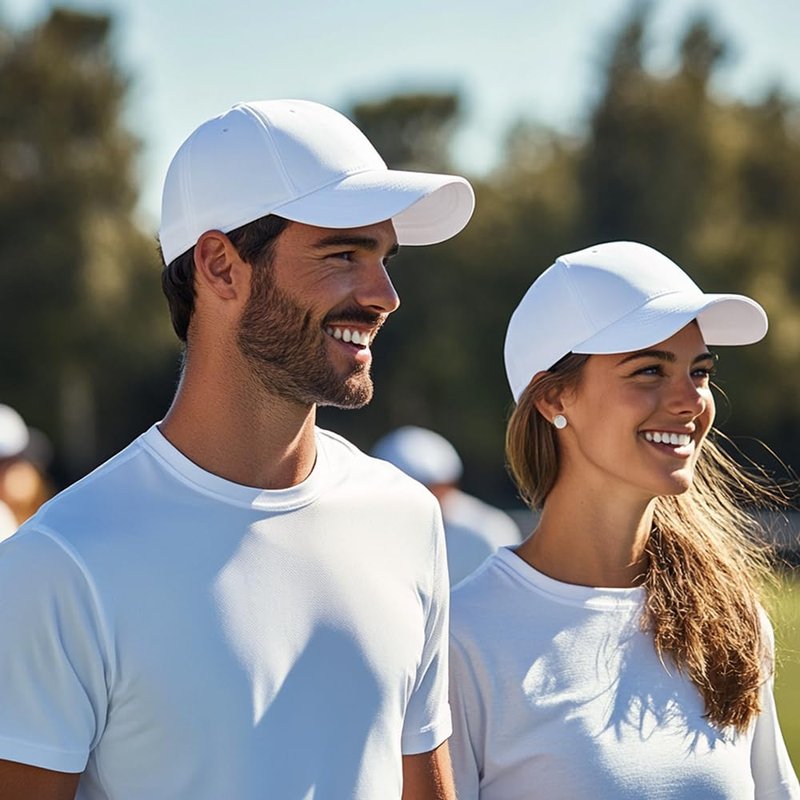 ZH 12 PC 5 Panel Baseball caps, Bulk Baseball caps, Customizable DIY Design, Wholesale Caps, One-Size-Fits-All White
