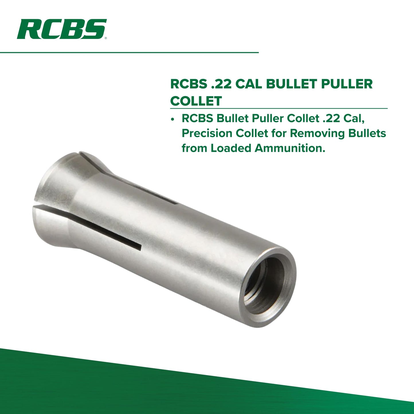 RCBS, Bullet Puller Collet, .22 Caliber, Silver