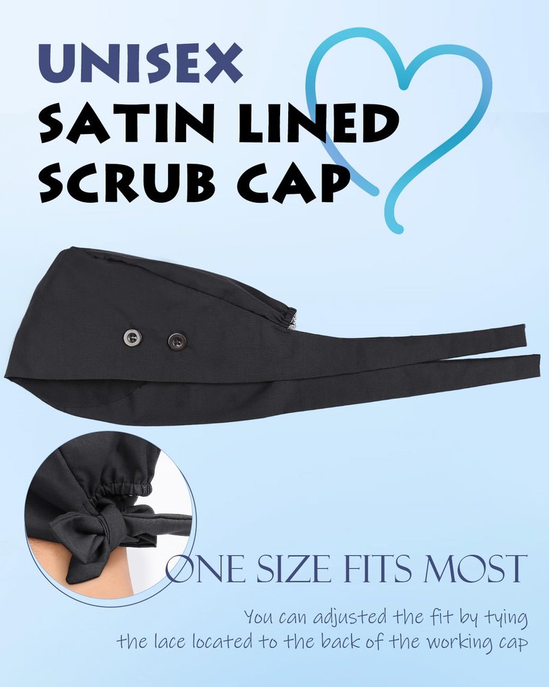 Satin Lined Scrub Cap for Men - Breathable Surgical Cap