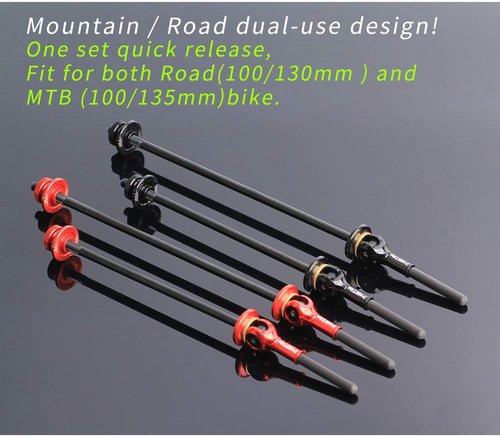 40.35g! CYCEARTH Titanium Bicycle QR Skewer Lever MTB Road Bike Wheel Hub Ultralight Ti-Axis Carbon Fiber Handle Quick Release Skewer (Red)