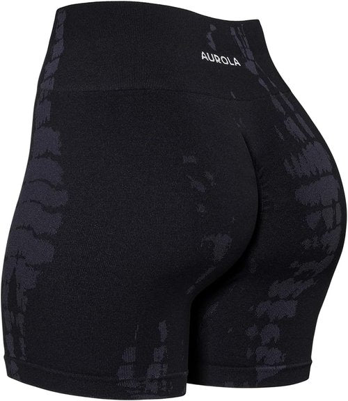 AUROLA Serpent Seamless Scrunch Workout Shorts - Tummy Control, Squat Proof, Ribbed Design, Perfect for Active Women