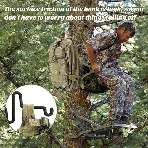Portable Bow Gear Holder - Screw-in Tree Stand Hooks (4-Pack)