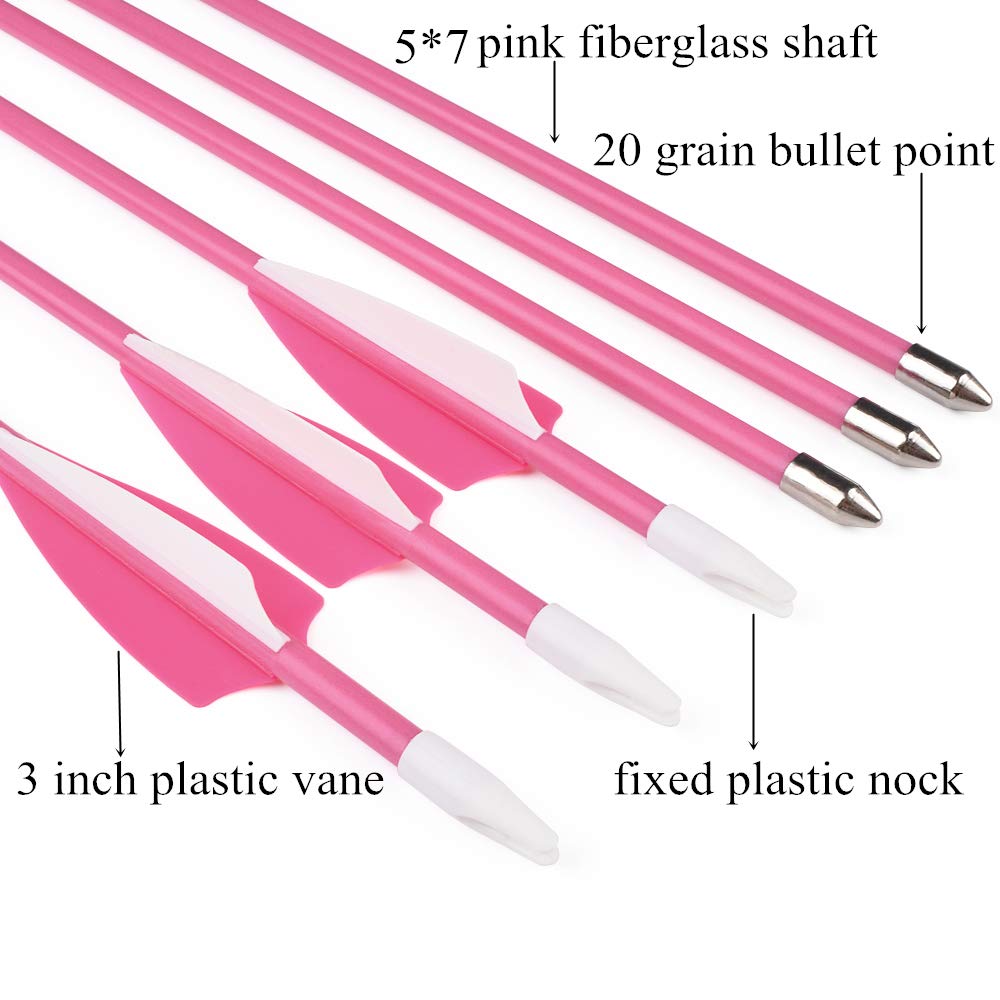 Archery Youth 24 26 28 Inch Fiberglass Archery Targeting Arrows for Youth Practise Recurvebow Compound Bow Shooting