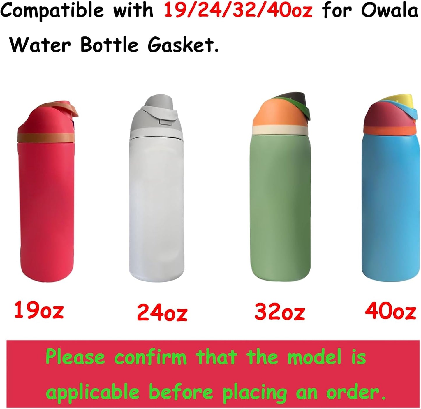 Owala | 6 Pack Replacement Water Bottle Gaskets - Durable Silicone Lid Seals for Perfect Fit