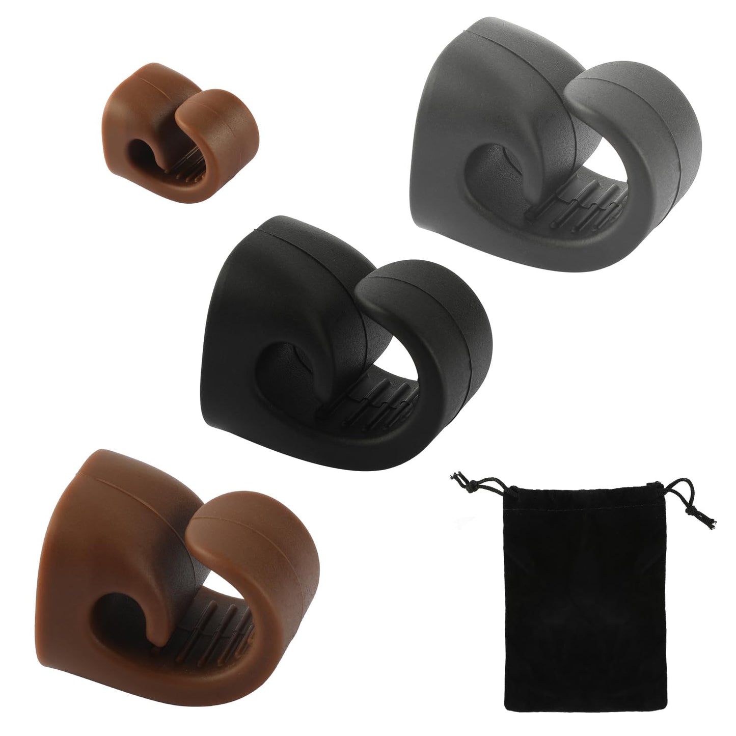 Denwwico 3PCS Magnetic Cigar Holder for Golf Cart, Universal Silicone Clip Fits 20-70 Ring Gauge, Portable Golf Bag Mounting Accessory, Black