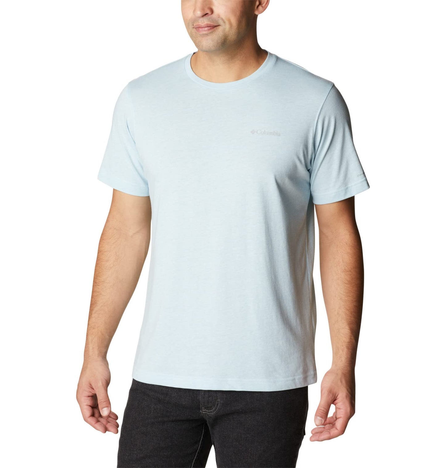 Columbia Men's Thistletown Hills Short Sleeve, Sky Blue Heather, X-Small