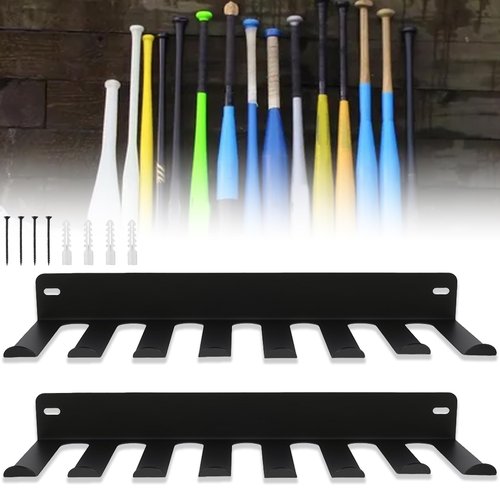 2-Pack Heavy-Duty Gym Wall Storage Rack – Multi-Purpose Fitness Equipment Organizer for Resistance Bands, Barbells, Baseball Bats, and Jump Ropes – Wall-Mounted Storage, Home Gym and Garage Organizer