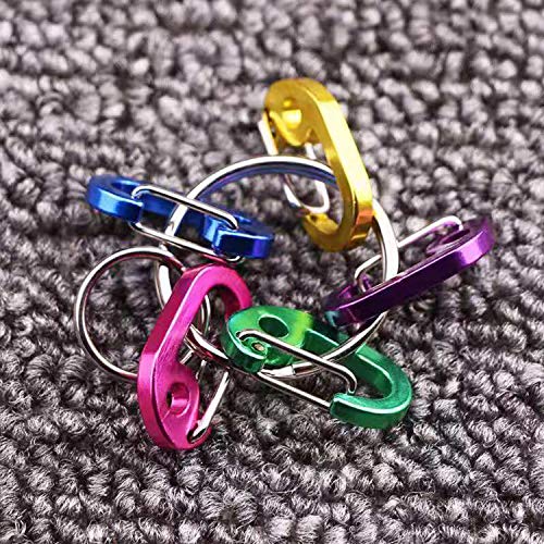 Mini Aluminum Carabiner Keychain Clips - 7-Pack for Outdoor Use