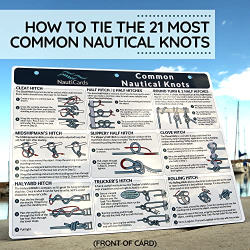 Waterproof Nautical Knots Reference Card - 21 Sailing & Boating Knots