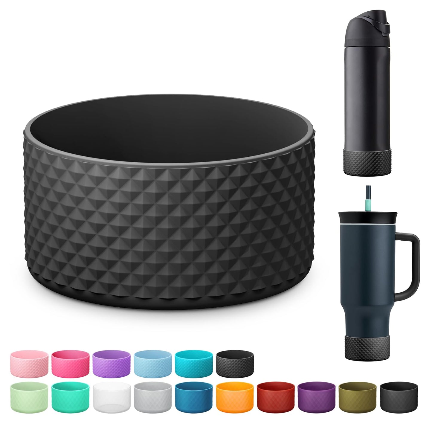 Silicone Boot for Owala Water Bottle 24 oz, Anti-Slip Protective Sleeve for FreeSip/Twist/Flip Stainless Steel Water Bottles Accessories