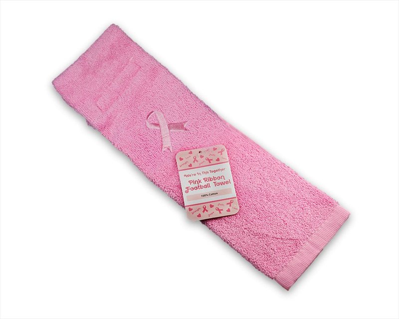 Fundraising For A Cause | Breast Cancer Pink Ribbon Football Towel - Pink Towels for Breast Cancer Awareness (1 Towel)
