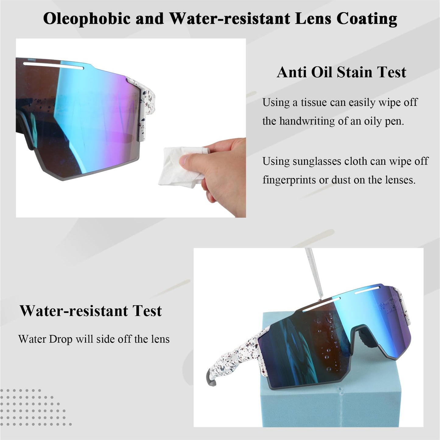 Ukoly Sport Sunglasses for Men and Women,HD PC Lens UV400 Protection