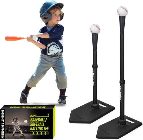 Eastgoing Baseball Tee - Adjustable 19"-32" Height Molded Rubber Batting Tee for Kids & Youth Practice