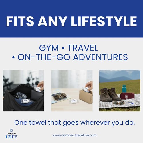Compact Care Compressed Towels – Travel Towels for Cleaning, Camping, Gym, Hiking, Baby, Emergency Use – 100% Cotton, Chemical-Free, Expands with Water – Portable & Reusable (40 pcs)