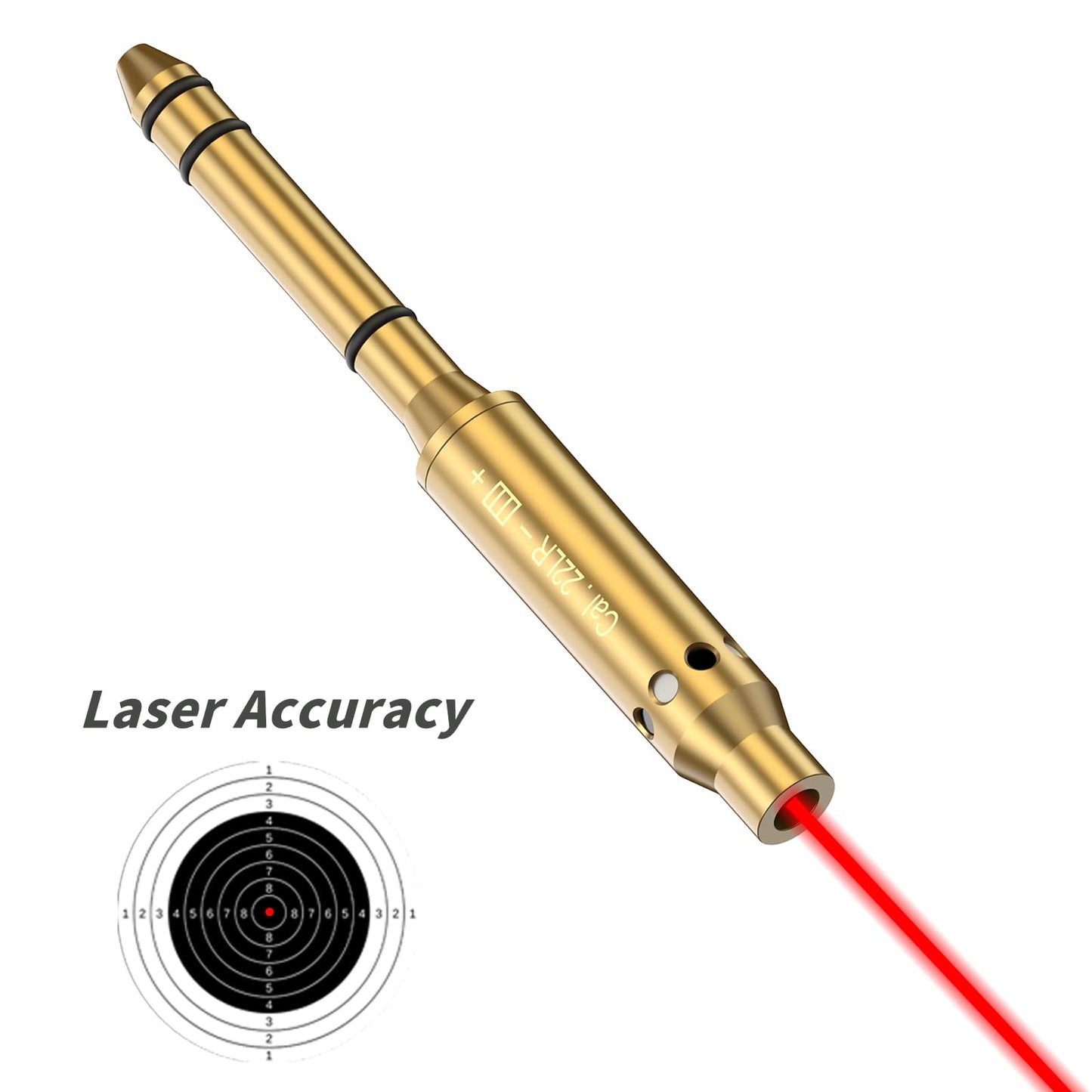 Tipfun .22LR Red Laser Bore Sight End Barrel Laser Boresighter Easy to Fit Revolvers Pistols Rifle and Air Guns