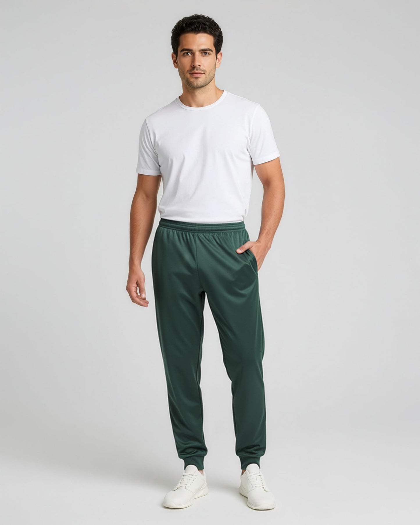 Real Essentials 3 Pack: Men's Tricot Active Athletic Jogger - Running Sweatpants Workout Gym with Pockets (Set F, Black, Charcoal, Navy - 3XL - Standard)