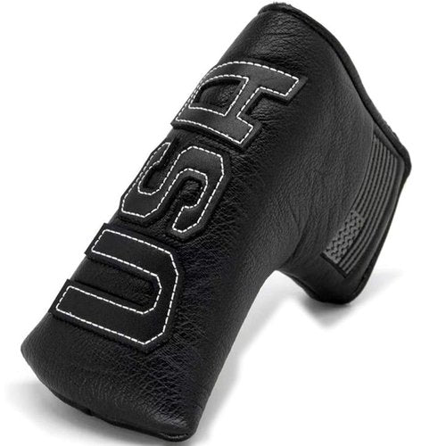 Barudan Golf Black Putter Headcover Covers Cover Putters Magnetic USA Flag Blade Putter Headcovers with Magnet (Black-White Stitching-Upgrade)