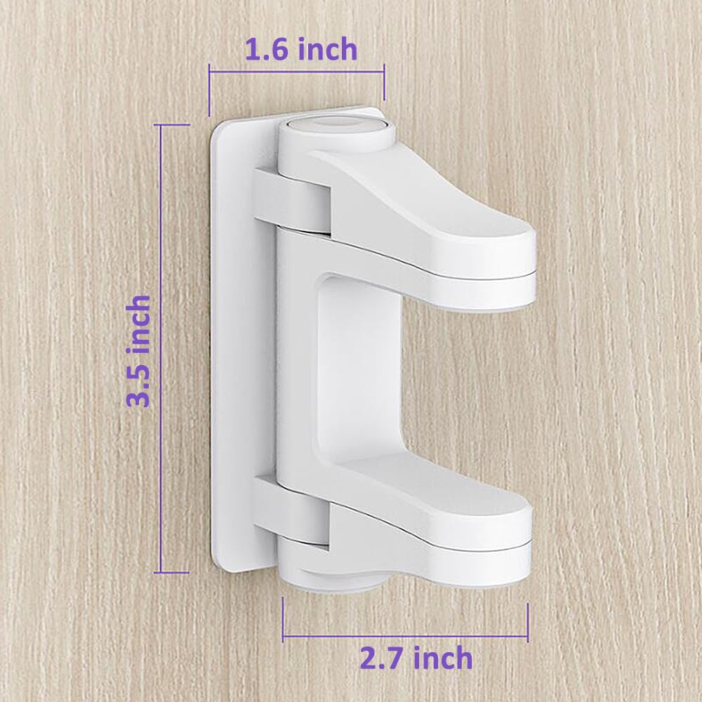 Door Lever Lock Child Proof, 2 Pack Door Handle Baby Proof No Drilling, 3M Adhesive Child Safety Cabinet Locks for Doors Simple Install and No Tools Needed, White