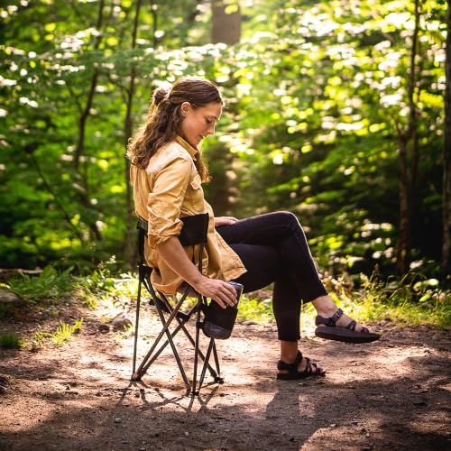 GCI Outdoor Quik-E-Seat Portable Folding Tripod Stool with Drink Holder