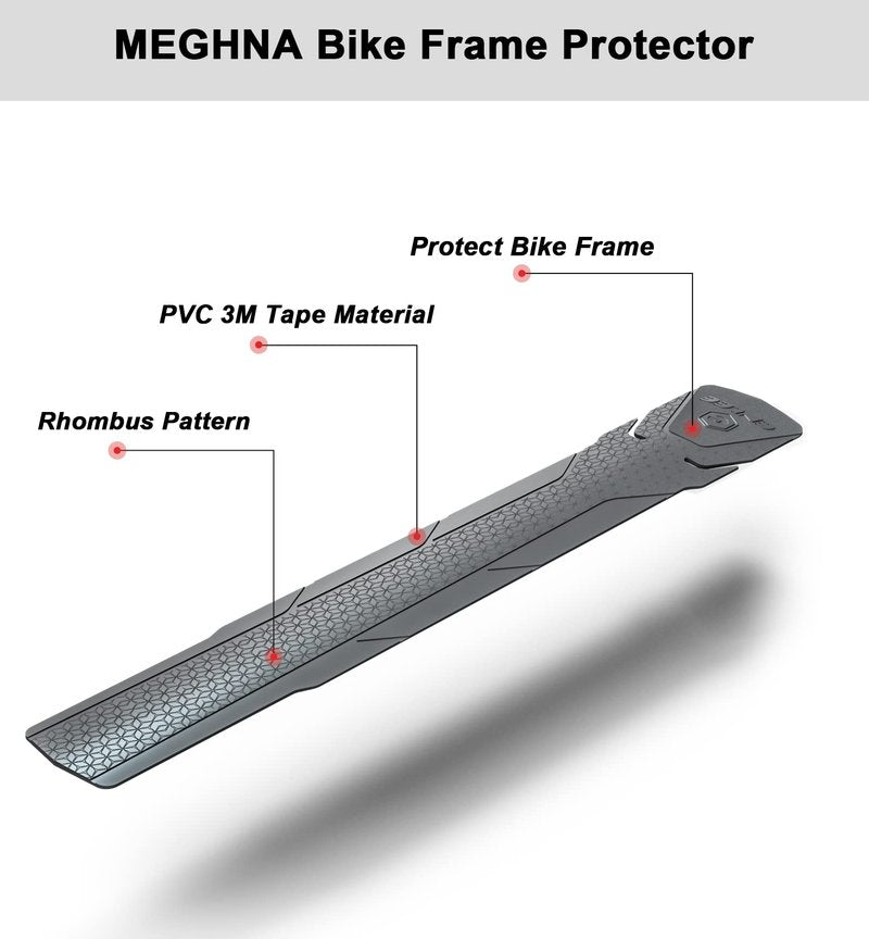 MEGHNA Bike Frame Protection Downtube Frame Protector 3M Tape for Mountain Bike Road Bike, Yellow
