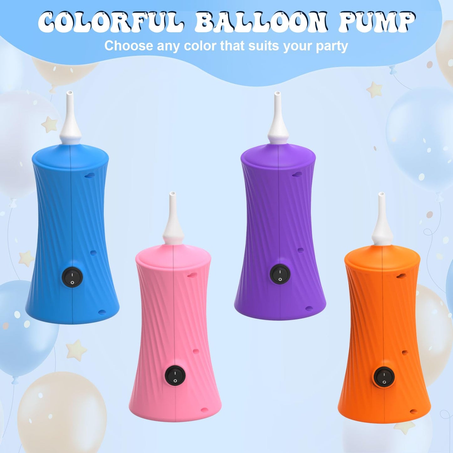 IDAODAN Balloon Pump Electric, Balloon Air Pump for Animal Balloons Long Balloons Pump for Balloon Animals, Twisty Curly Balloons Pump Electric