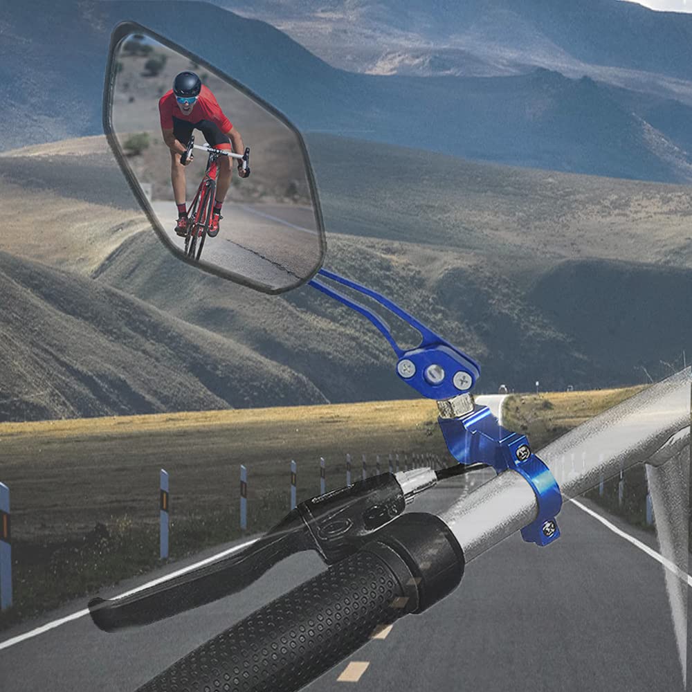 Nakazawa Bicycle Mirrors for Handlebars, Adjustable Rearview Mirror for Motorcycle, Electric Bike, Blue