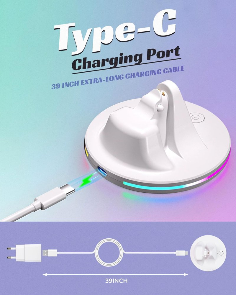 Smart Glasses Charging Stand for RayBan Meta,Charging Dock Compatible with Wayfarer/Skyler/Headliner/Oakley HSTN, Smart Glasses Charger and Base with 7 RGB Lights
