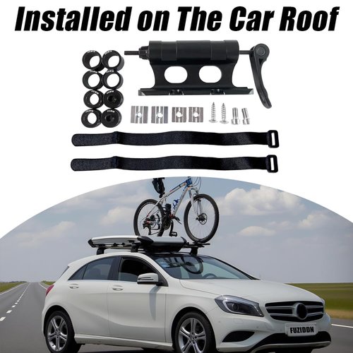 FUZIDDN Bike Fork Mount - Quick Release Thru Axle Adapter for Road/MTB, Aerospace-Grade Aluminum Roof Rack Carrier with Universal Adapters (Heavy Duty Bicycle Stand Holder)