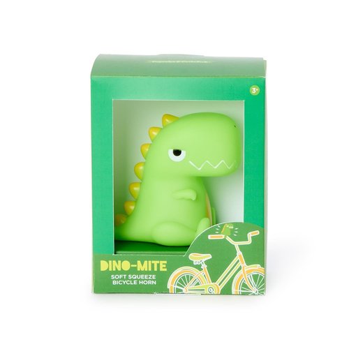 Two's Company Dino-mite Ride Dinosaur Soft Squeezable Bicycle Horn, 4.5-Inch, Plastic, Green