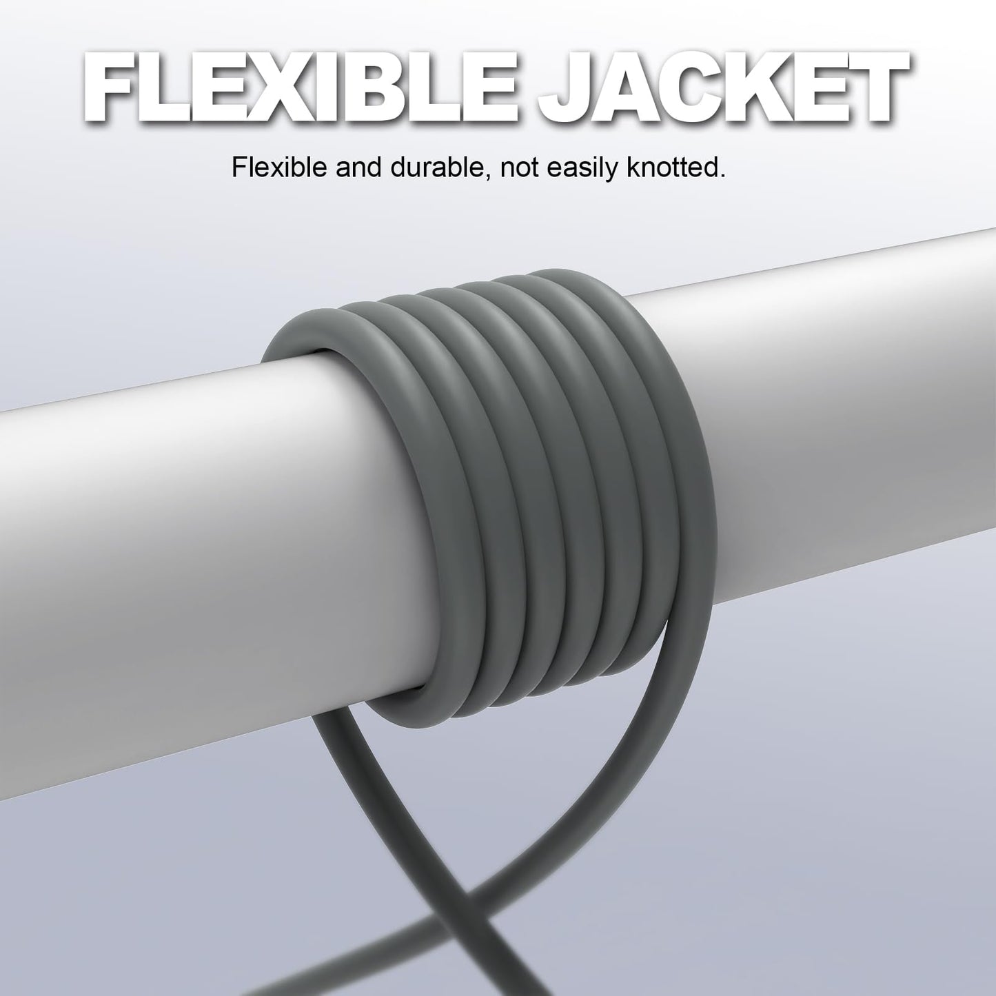 EP 2 Pack 3 Ft Flat Plug Appliance and Power Tool Cord, 14 Gauge 3 Prong 15A Replacement Power Supply Cord Cable, 110V 115V 120V AC Pigtail, Grey