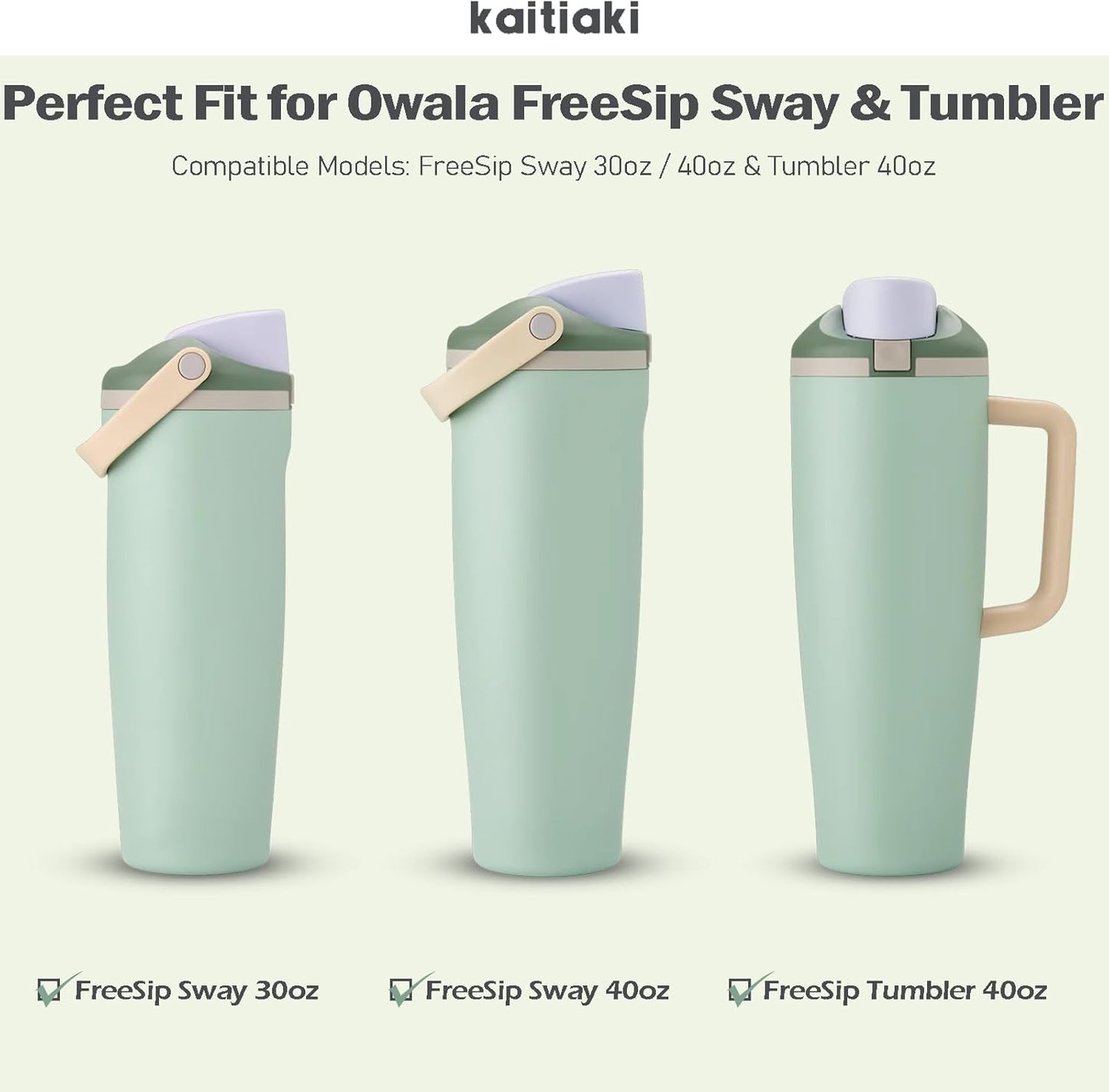 Owala | Leak-Proof Silicone Stopper & Gasket Rings Set - Food-Grade, 10 Colors, Includes 2 Pads & Rings (Eucalyptus Green)