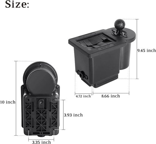 10L0L Golf Cart Ball Washer and Club Head Cleaner Kit Universal for Yamaha, EZGO, Club Car, Star EV, with Detachable Bracket- Black
