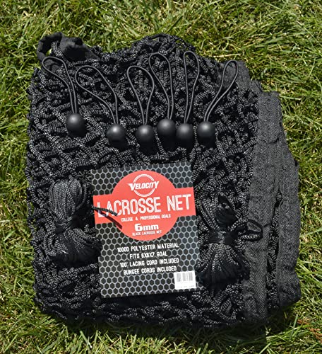 Heavy Duty Lacrosse Net - 6' x 6' x 7' - Weatherproof & UV Resistant - 6MM / 1 Pack / Black