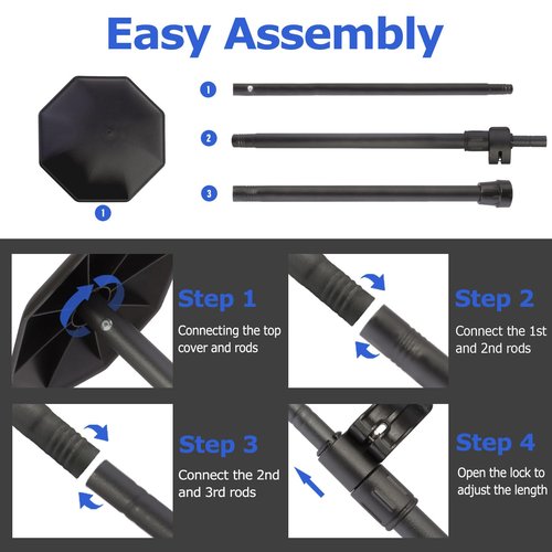 Greeily Golf Travel Bag Support Pole, 33"-60" Golf Club Travel Protector Stick for Bag Telescopic Adjustable Airlines Stiff Arm Club Protector Metal Pole (Black)