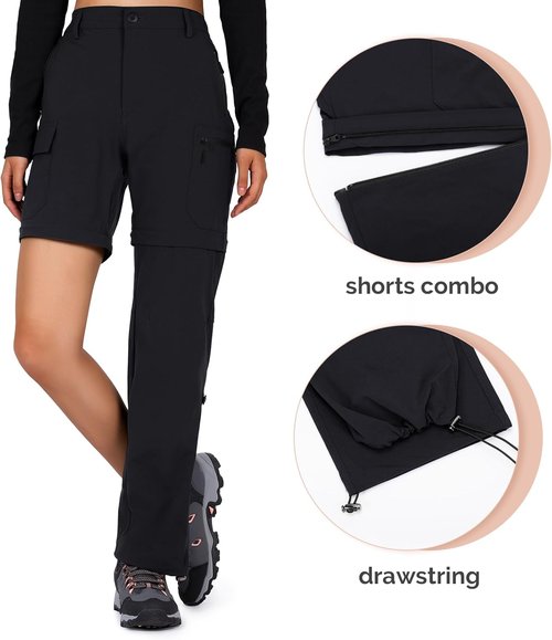 Cycorld Women's Convertible Hiking Pants - Quick-Dry, Lightweight, Stretch Fabric | 5 Deep Pockets