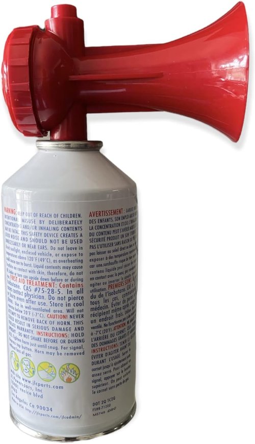 JLP Premium Air Horn - Loud Handheld Canister | Coast Guard Approved Marine Safety Device